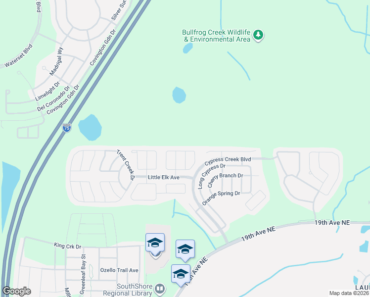 map of restaurants, bars, coffee shops, grocery stores, and more near 7604 Maroon Peak Drive in Ruskin