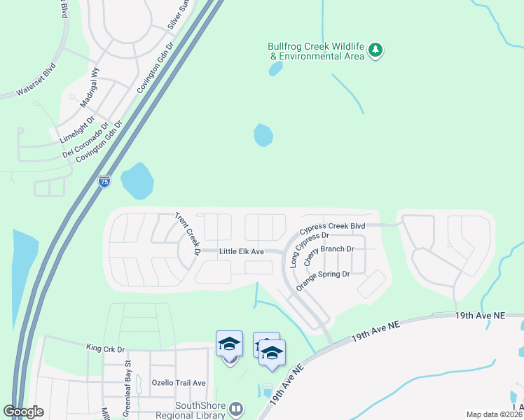 map of restaurants, bars, coffee shops, grocery stores, and more near 7604 Maroon Peak Drive in Ruskin