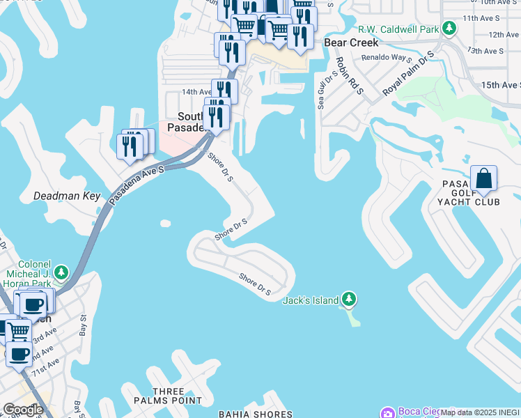 map of restaurants, bars, coffee shops, grocery stores, and more near in South Pasadena