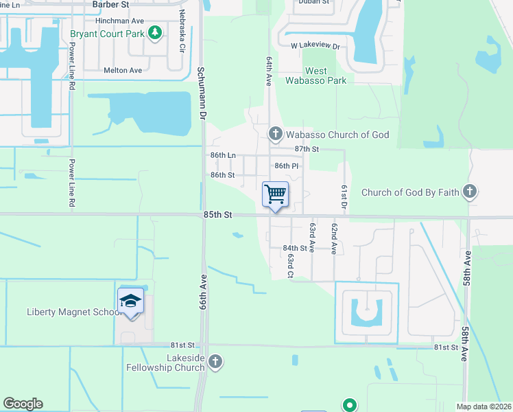 map of restaurants, bars, coffee shops, grocery stores, and more near 6441 85th Street in Vero Beach