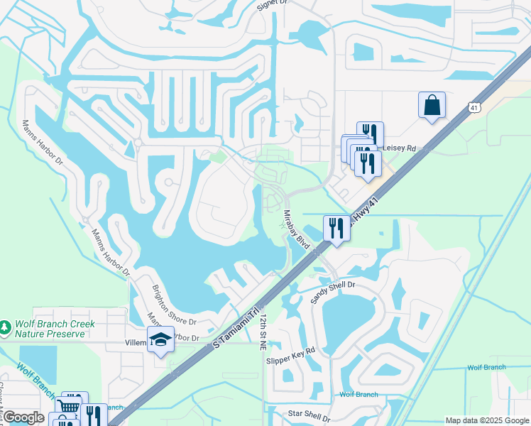 map of restaurants, bars, coffee shops, grocery stores, and more near 5409 Cafrey Place in Apollo Beach