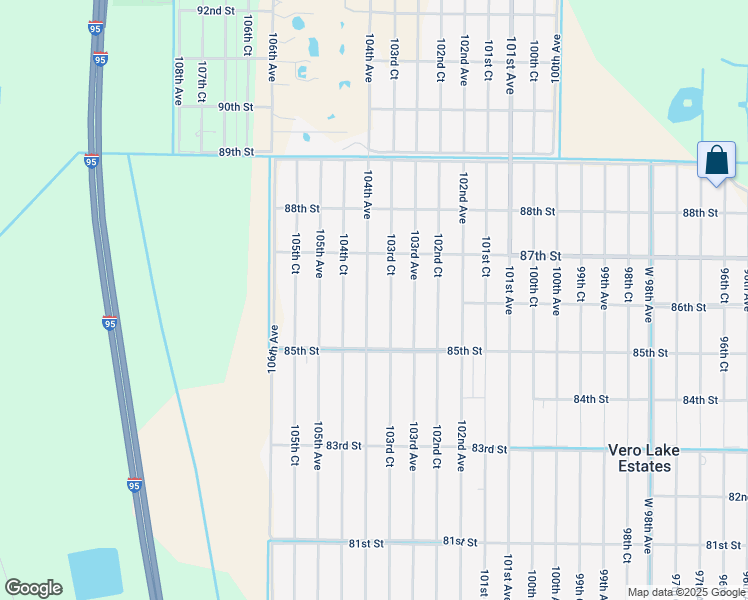 map of restaurants, bars, coffee shops, grocery stores, and more near 8616 104th Avenue in Vero Beach