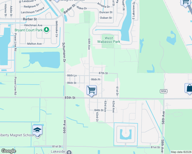 map of restaurants, bars, coffee shops, grocery stores, and more near 6375 86th Lane in Vero Beach