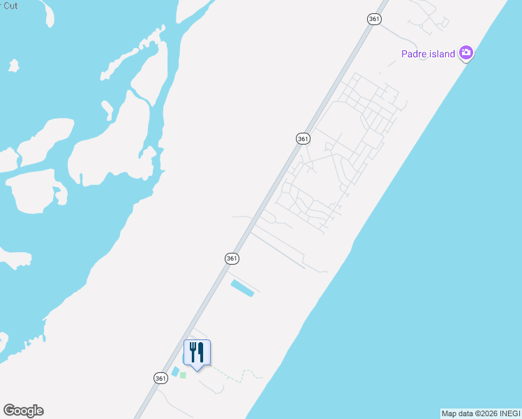 map of restaurants, bars, coffee shops, grocery stores, and more near 5971 Texas 361 in Port Aransas