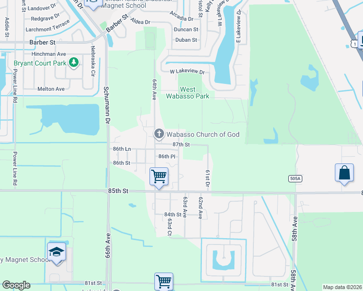 map of restaurants, bars, coffee shops, grocery stores, and more near 62ND Cody Avenue in Sebastian