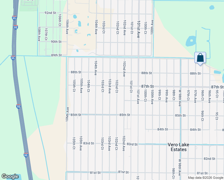 map of restaurants, bars, coffee shops, grocery stores, and more near 8635 103rd Avenue in Vero Beach
