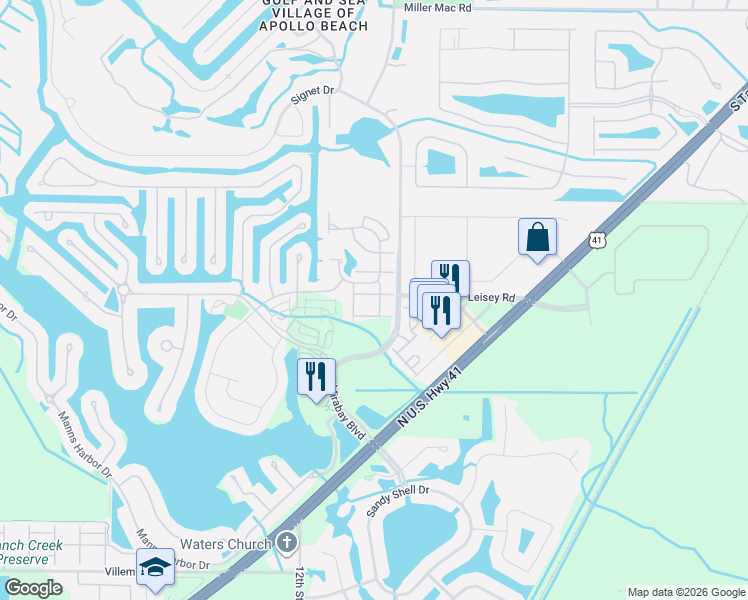 map of restaurants, bars, coffee shops, grocery stores, and more near 5512 Golden Isles Drive in Tampa