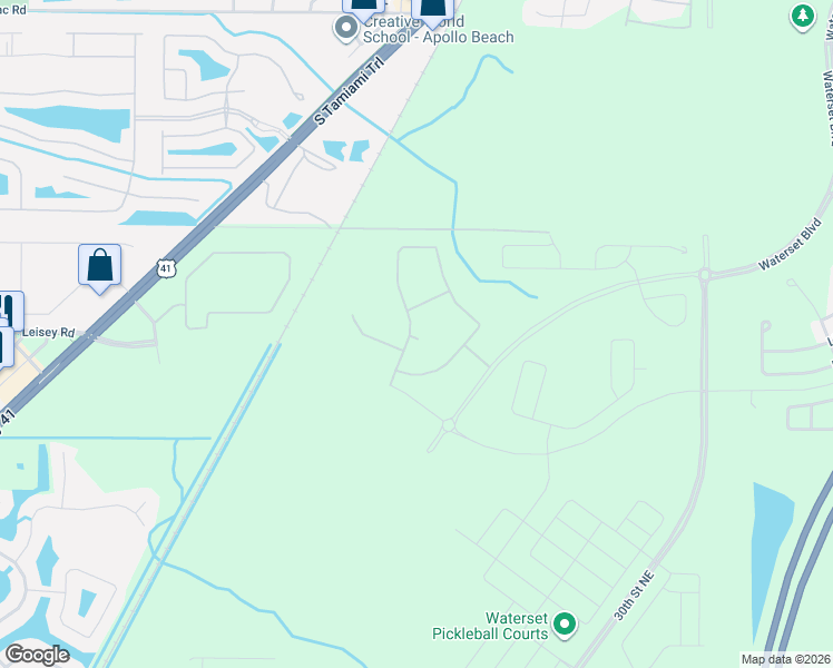 map of restaurants, bars, coffee shops, grocery stores, and more near Stake Tomato Road in Ruskin