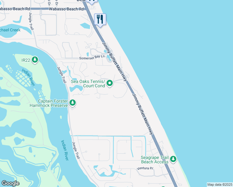 map of restaurants, bars, coffee shops, grocery stores, and more near 1295 Winding Oaks Circle East in Vero Beach