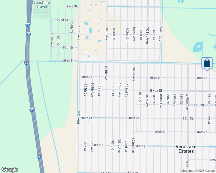 map of restaurants, bars, coffee shops, grocery stores, and more near 8726 104th Avenue in Vero Beach