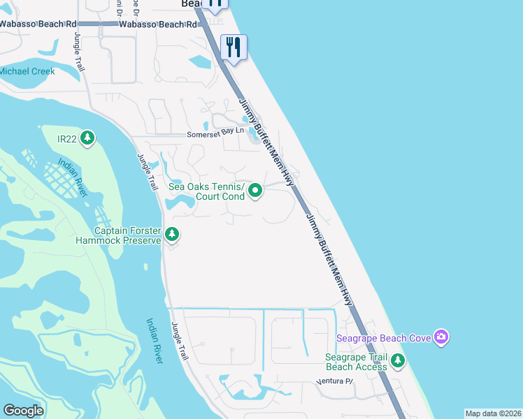 map of restaurants, bars, coffee shops, grocery stores, and more near 1340 Winding Oaks Circle West in Vero Beach