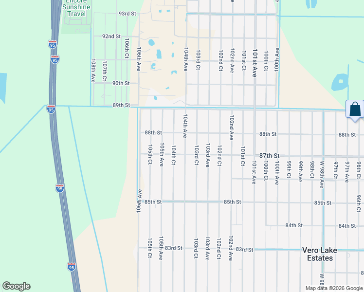 map of restaurants, bars, coffee shops, grocery stores, and more near 8735 104th Avenue in Vero Beach