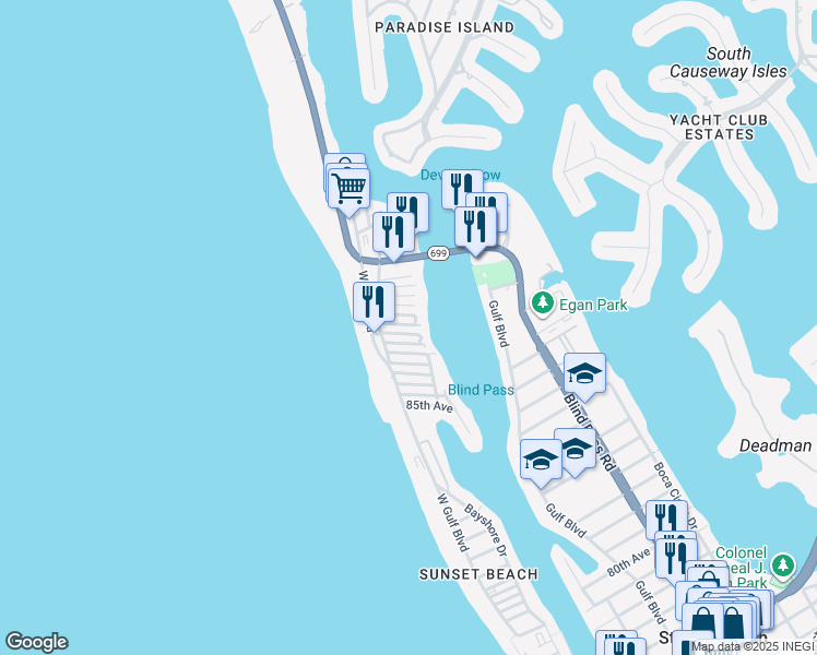 map of restaurants, bars, coffee shops, grocery stores, and more near 118 88th Avenue in Treasure Island