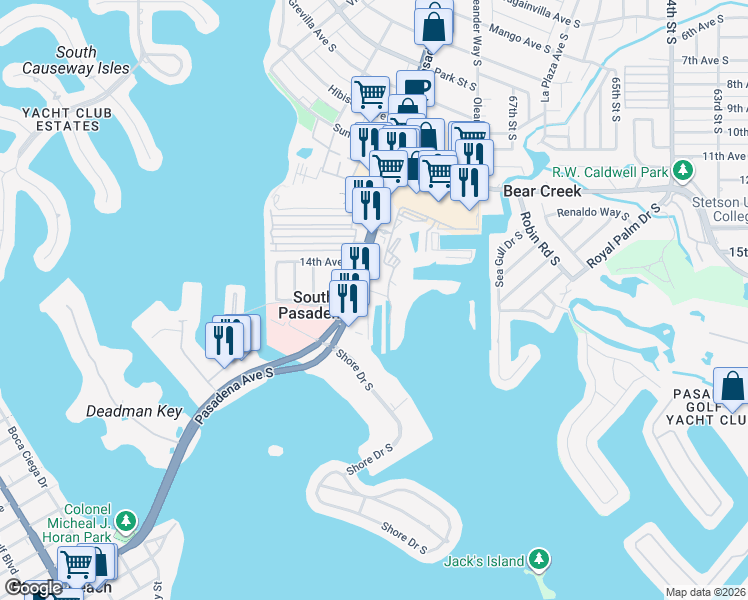 map of restaurants, bars, coffee shops, grocery stores, and more near 1444 Pasadena Avenue South in South Pasadena