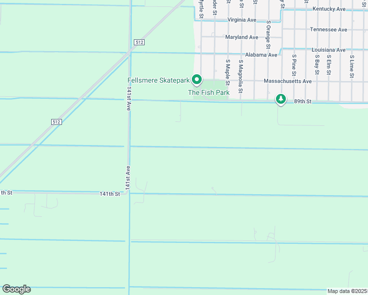 map of restaurants, bars, coffee shops, grocery stores, and more near 87th Street in Fellsmere