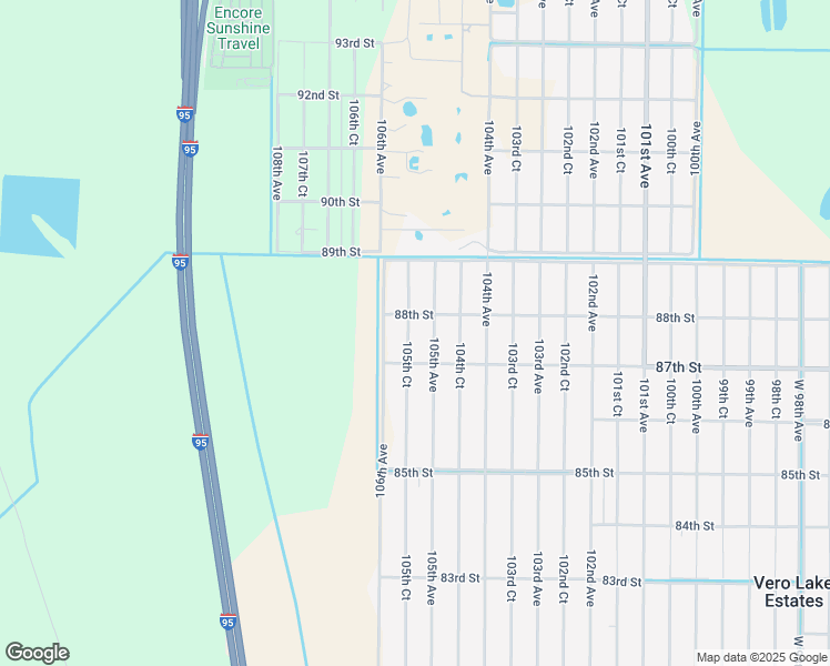 map of restaurants, bars, coffee shops, grocery stores, and more near 8756 105th Court in Vero Beach