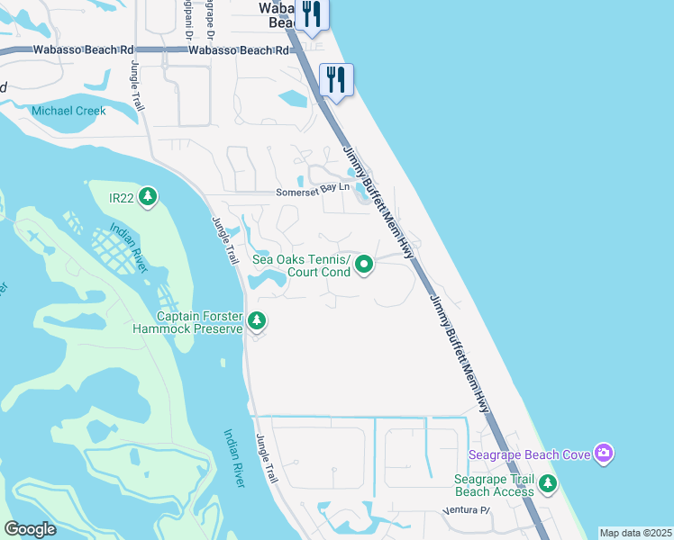 map of restaurants, bars, coffee shops, grocery stores, and more near 1440 Winding Oaks Circle West in Vero Beach