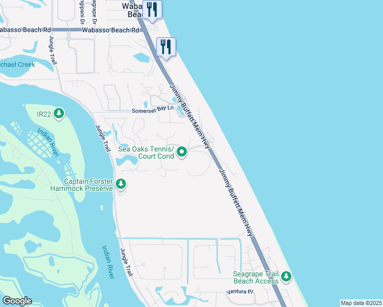 map of restaurants, bars, coffee shops, grocery stores, and more near 1195 Winding Oaks Circle East in Vero Beach
