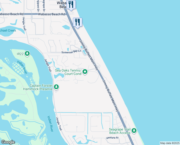 map of restaurants, bars, coffee shops, grocery stores, and more near 1155 Winding Oaks Circle East in Vero Beach