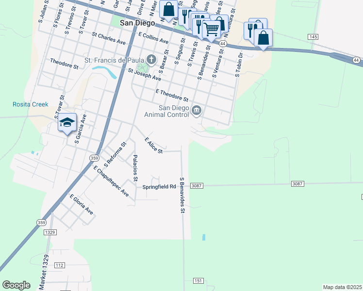 South Benavides Street, San Diego TX Walk Score