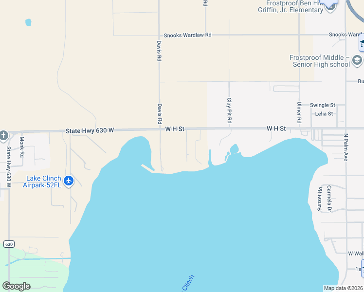 map of restaurants, bars, coffee shops, grocery stores, and more near 8 Fort Clinch Heights Road in Frostproof
