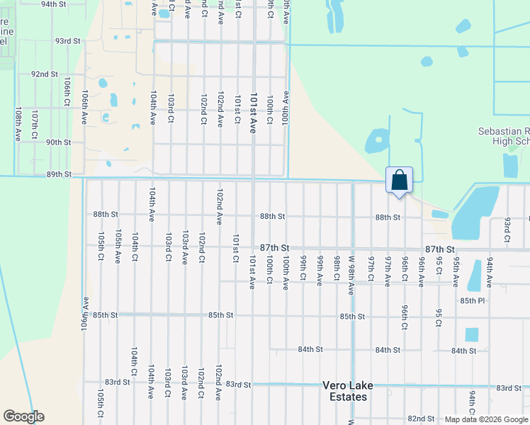 map of restaurants, bars, coffee shops, grocery stores, and more near 8815 100th Court in Vero Beach