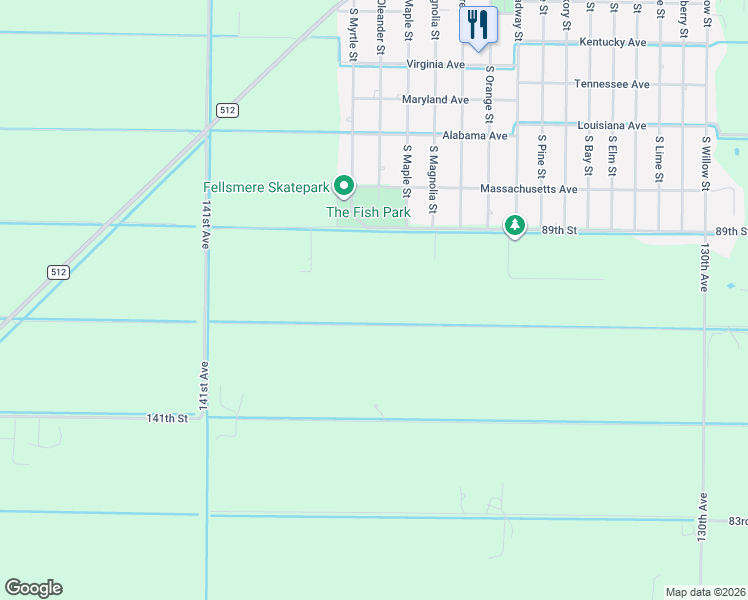 map of restaurants, bars, coffee shops, grocery stores, and more near 13620 87th Street in Fellsmere