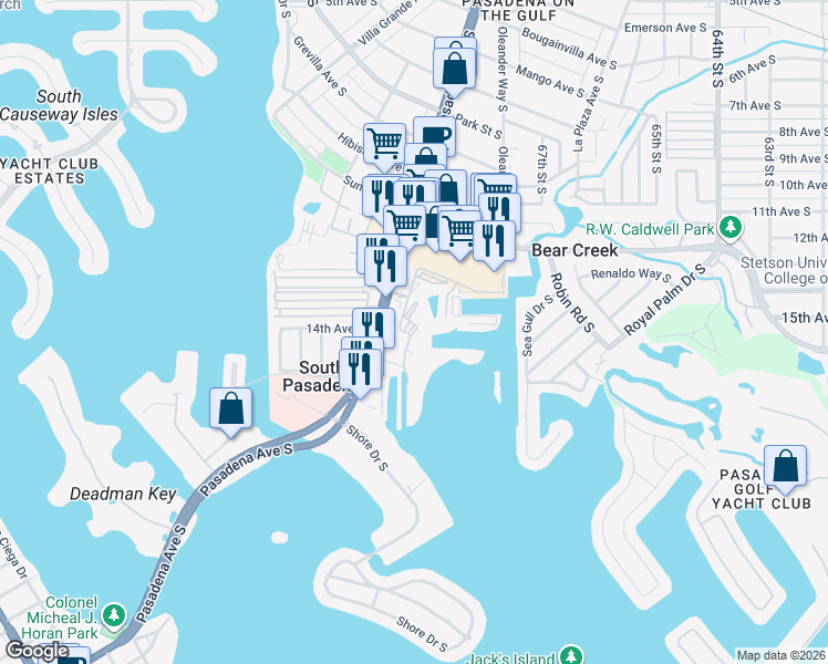 map of restaurants, bars, coffee shops, grocery stores, and more near 1332 Pasadena Avenue South in South Pasadena