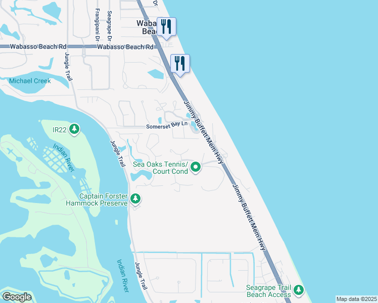 map of restaurants, bars, coffee shops, grocery stores, and more near 1125 Governors Way in Vero Beach