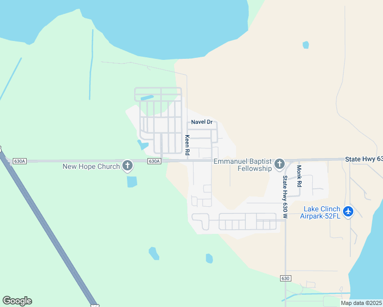 map of restaurants, bars, coffee shops, grocery stores, and more near 2947 Keen Road in Frostproof