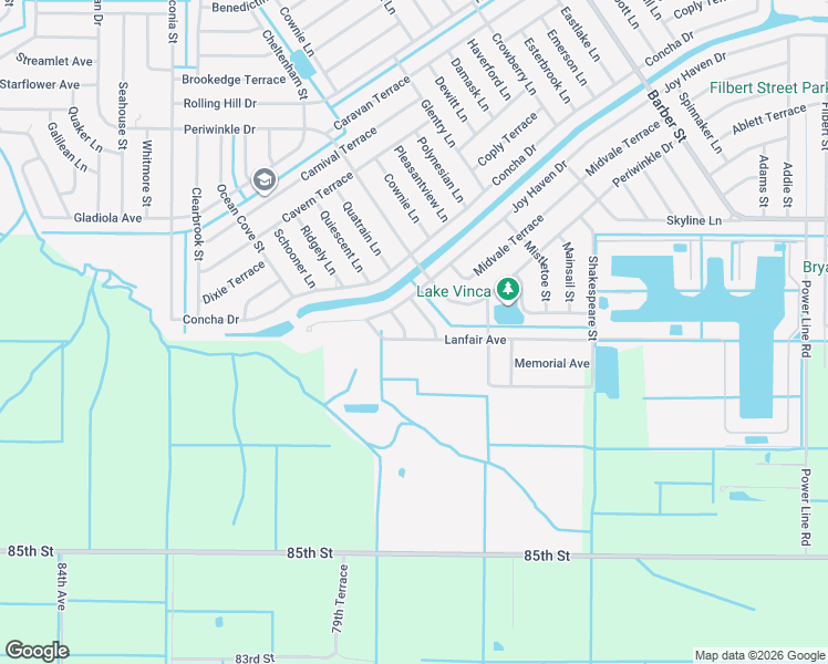 map of restaurants, bars, coffee shops, grocery stores, and more near 1710 Arch Court in Sebastian