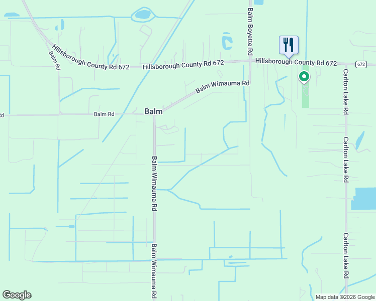 map of restaurants, bars, coffee shops, grocery stores, and more near 15010 Balm Wimauma Road in Wimauma