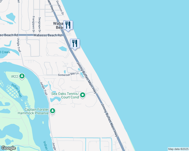 map of restaurants, bars, coffee shops, grocery stores, and more near 9020 Rocky Point Drive in Vero Beach
