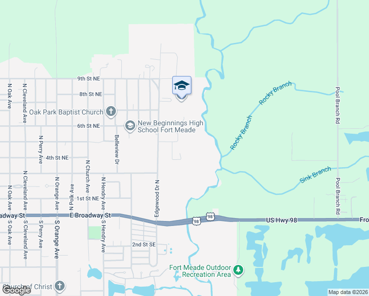 map of restaurants, bars, coffee shops, grocery stores, and more near 504 Water Oak Court in Fort Meade
