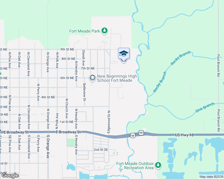 map of restaurants, bars, coffee shops, grocery stores, and more near 430 Edgewood Drive North in Fort Meade