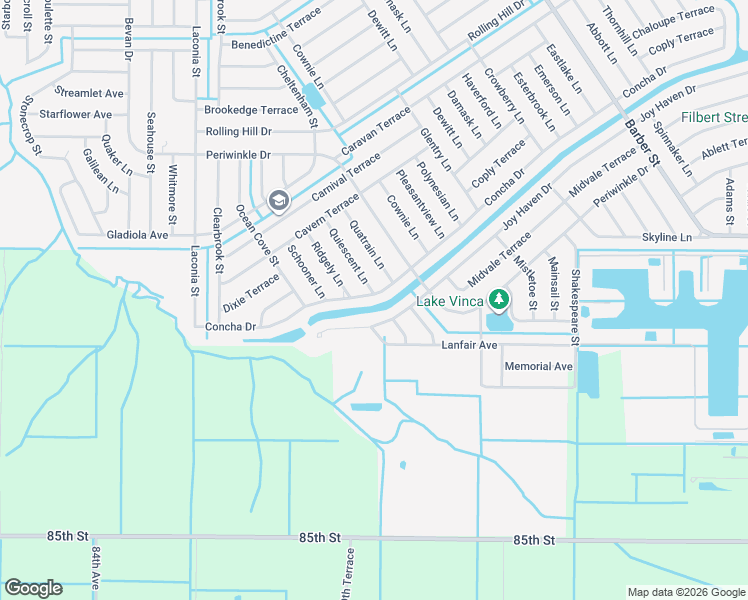 map of restaurants, bars, coffee shops, grocery stores, and more near 644 Concha Drive in Sebastian