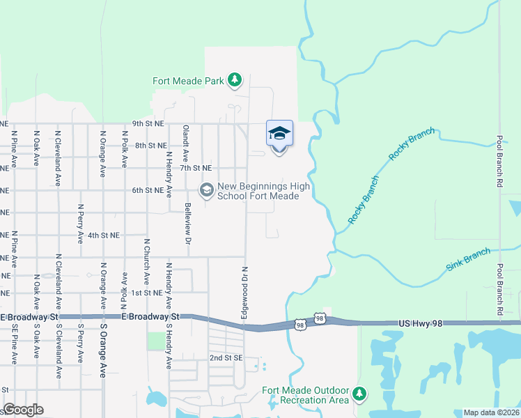 map of restaurants, bars, coffee shops, grocery stores, and more near 504 Water Oak Court in Fort Meade
