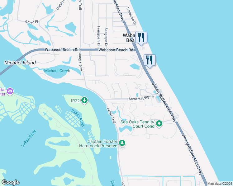 map of restaurants, bars, coffee shops, grocery stores, and more near 9086 Castle Harbour Circle in Vero Beach
