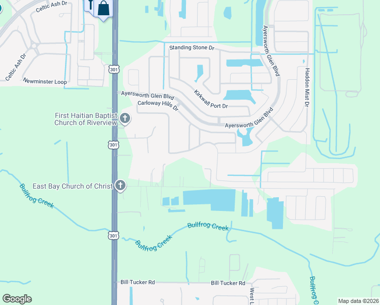map of restaurants, bars, coffee shops, grocery stores, and more near 10552 Carloway Hills Drive in Wimauma