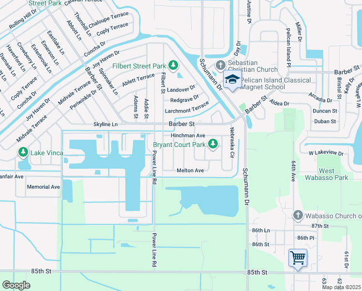 map of restaurants, bars, coffee shops, grocery stores, and more near 117 Karrigan Street in Sebastian