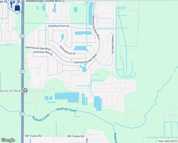 map of restaurants, bars, coffee shops, grocery stores, and more near 14628 Dunrobin Dr in Wimauma