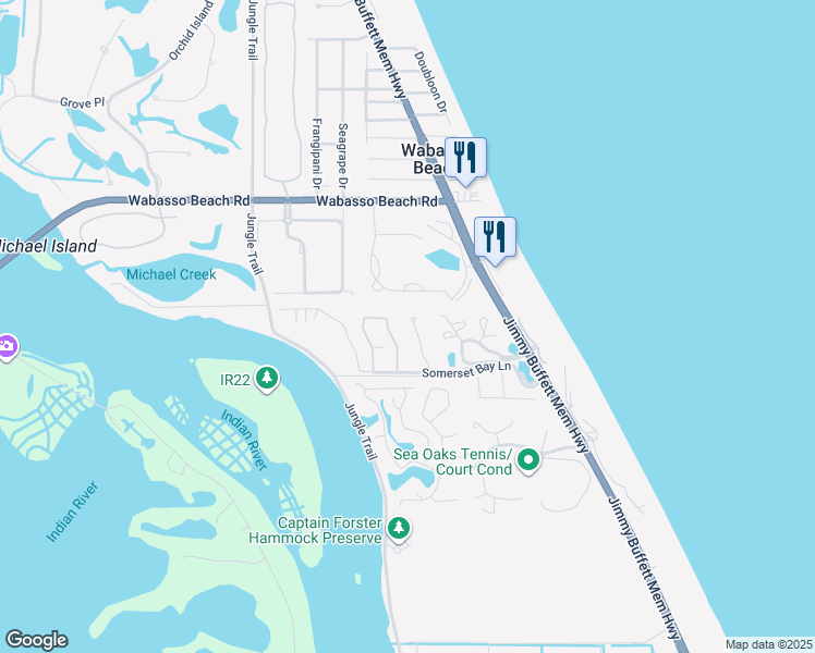 map of restaurants, bars, coffee shops, grocery stores, and more near 9073 Englewood Court in Vero Beach
