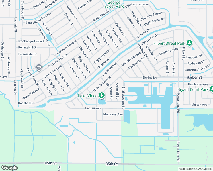 map of restaurants, bars, coffee shops, grocery stores, and more near 1731 Mistletoe St in Sebastian