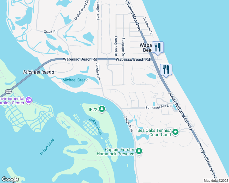 map of restaurants, bars, coffee shops, grocery stores, and more near 9049 Somerset Bay Lane in Vero Beach
