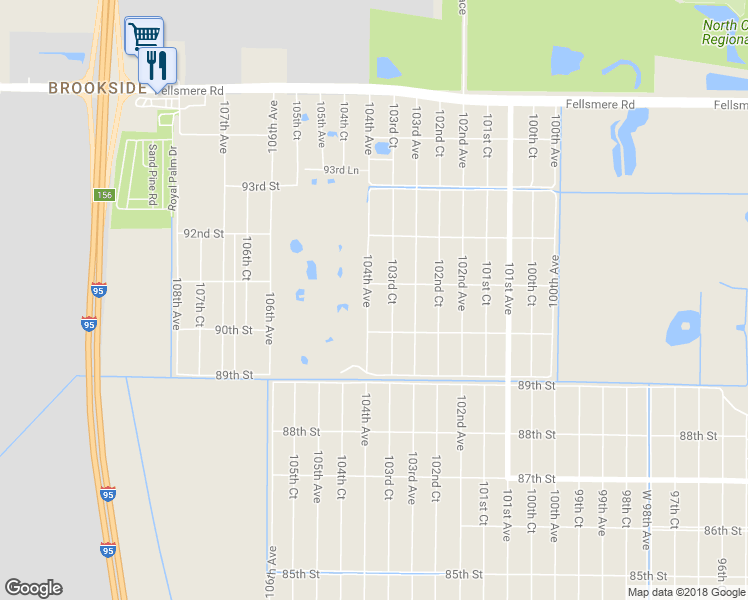 map of restaurants, bars, coffee shops, grocery stores, and more near 9066 104th Avenue in Vero Beach