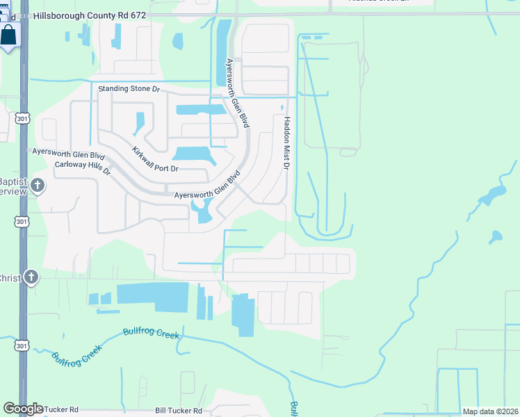 map of restaurants, bars, coffee shops, grocery stores, and more near 14548 Haddon Mist Drive in Wimauma