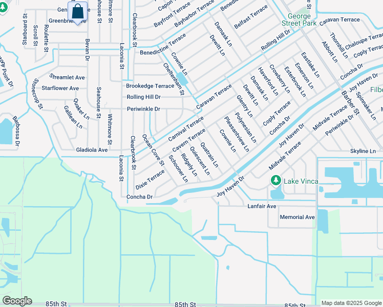 map of restaurants, bars, coffee shops, grocery stores, and more near 1506 Quiescent Lane in Sebastian