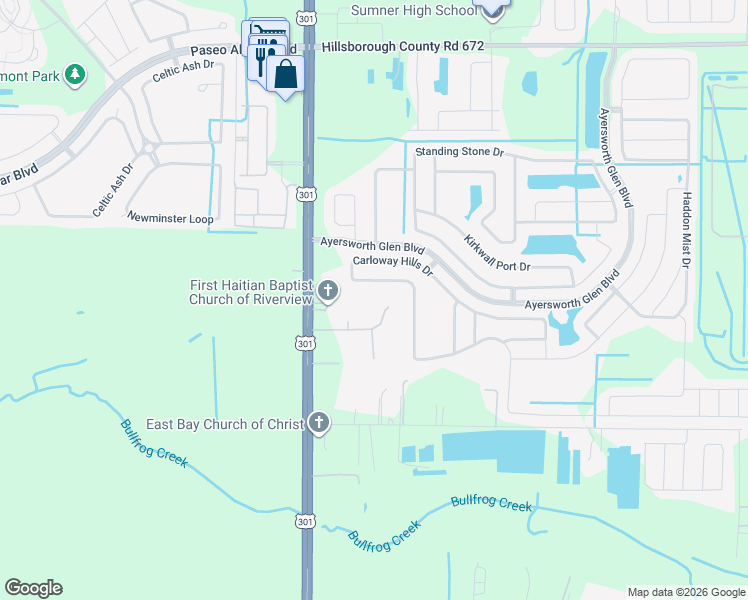 map of restaurants, bars, coffee shops, grocery stores, and more near 10613 Stanford Road in Wimauma