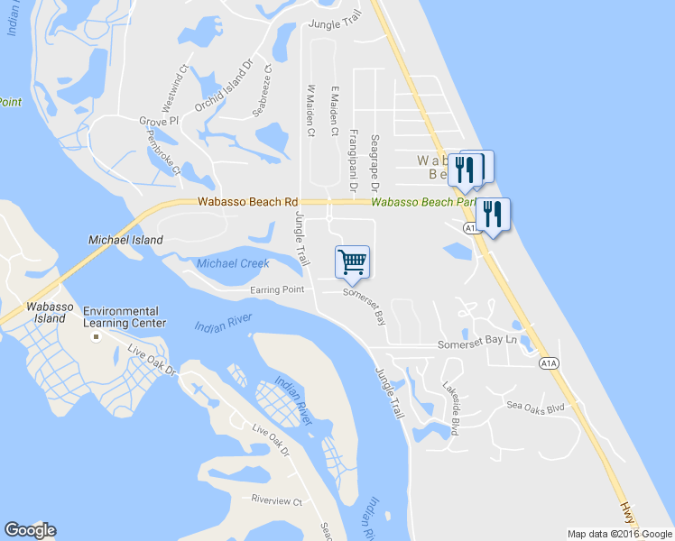 map of restaurants, bars, coffee shops, grocery stores, and more near 9125 Seasons Terrace in Vero Beach