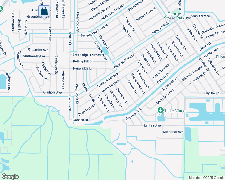 map of restaurants, bars, coffee shops, grocery stores, and more near 1506 Quiescent Lane in Sebastian